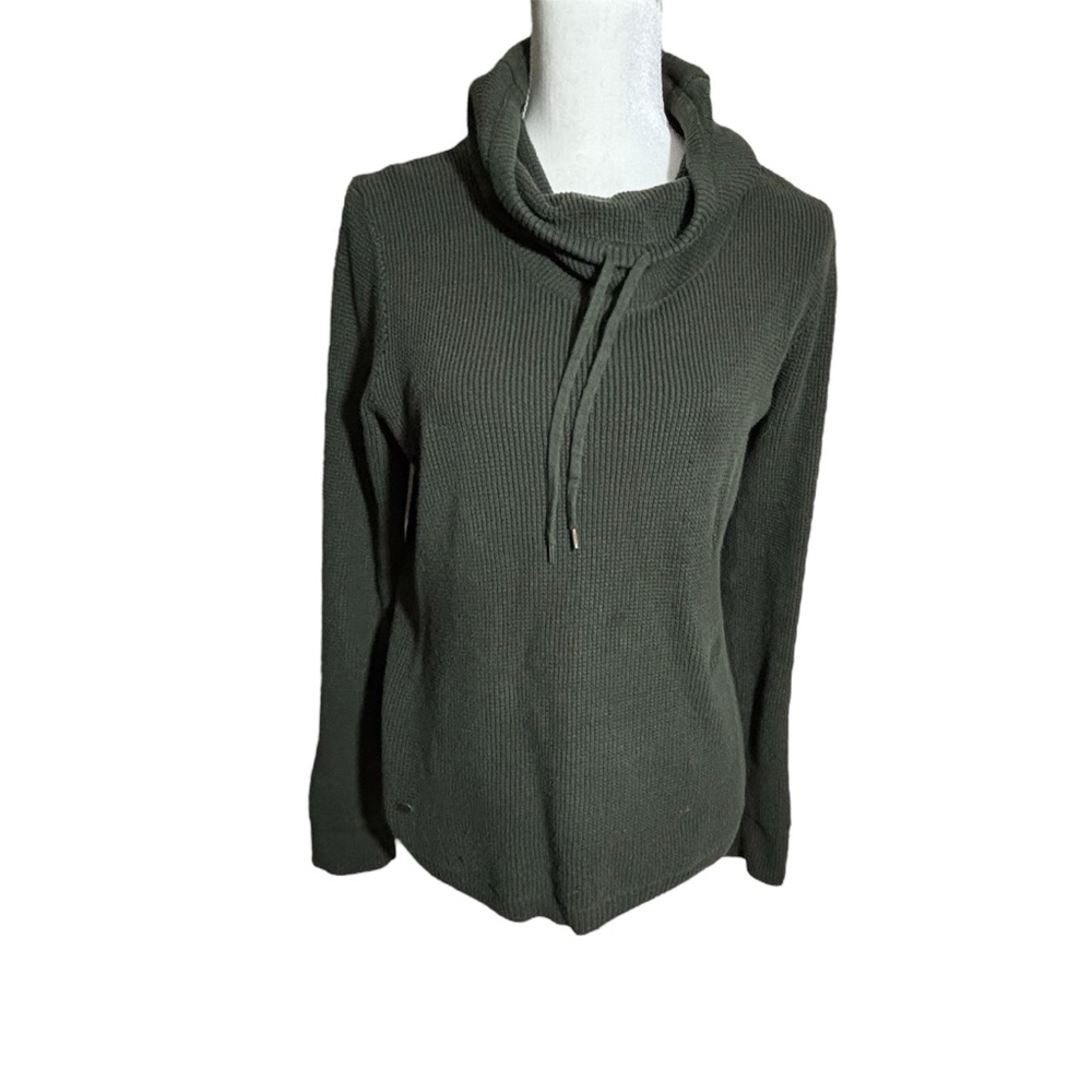 Women’s Ralph Lauren Olive Green Waffle Cotton Long Sleeve Cowl Neck Top Large